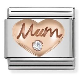 430305/10 ClassicBonded Rose Gold & CZ MUM heart