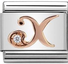 Classic 9ct Rose Gold Letter X Link