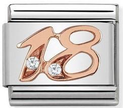 Classic 9ct Rose Gold Number 18 Link