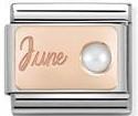 430508/06 Classic S. Steel & 9ct Rose gold June WHITE PEARL - SayItWithDiamonds.com