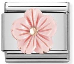 Classic Steel 9K Rose Goldflower Rose Charm