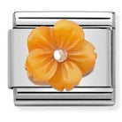 430510/05 Classic STONE Flower,S/ steel,9k gold, Orange - SayItWithDiamonds.com