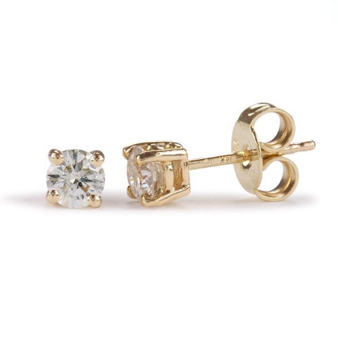 9ct Certified Diamond Earrings - Round Claw Set