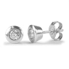 9ct Certified Diamond Earrings with Bezel - SayItWithDiamonds.com