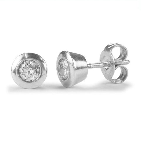 9ct Certified Diamond Earrings with Bezel