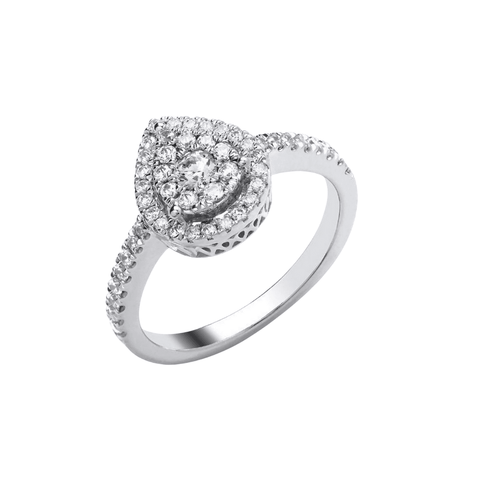 9ct White Gold Pear Shape