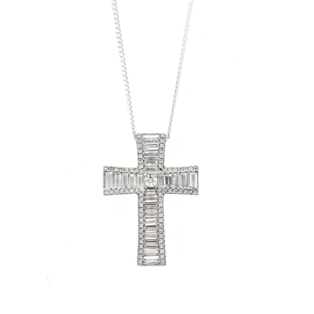 ネックレス・ペンダント STONEHENgE Crossing Silver Cubic Necklace centrestonecross_1200x1200.jpg