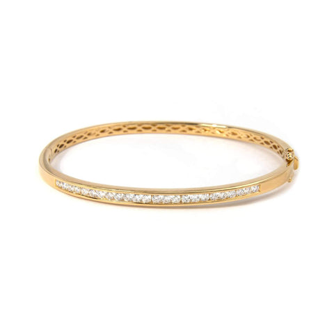 Channel Set Diamond Bangle - 9ct Gold