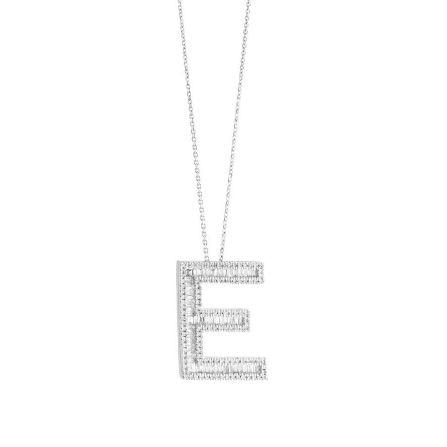 Fancy Baguette Diamond Initial Necklace