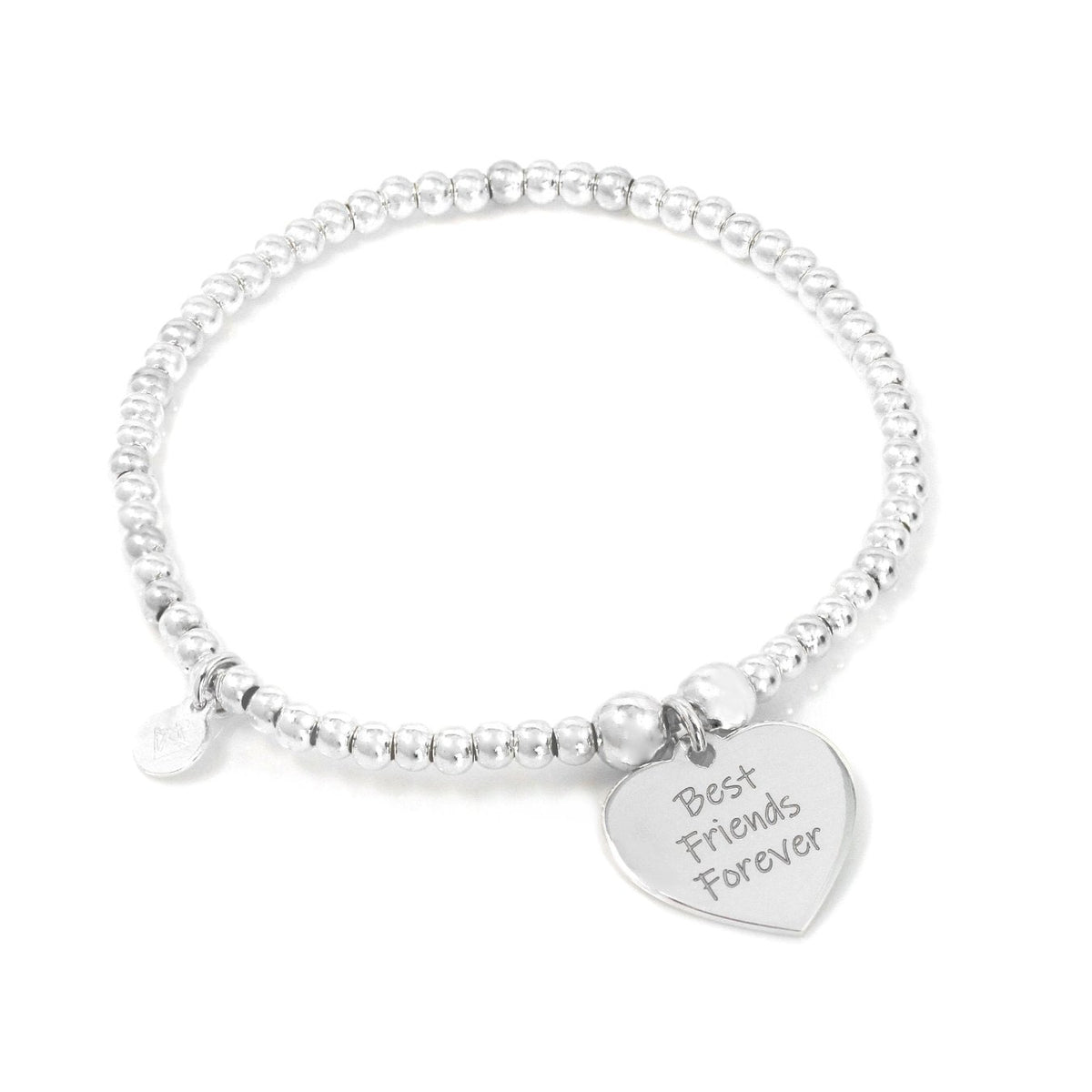 Mini Engraved Heart Token Bracelet Silver | Say It With