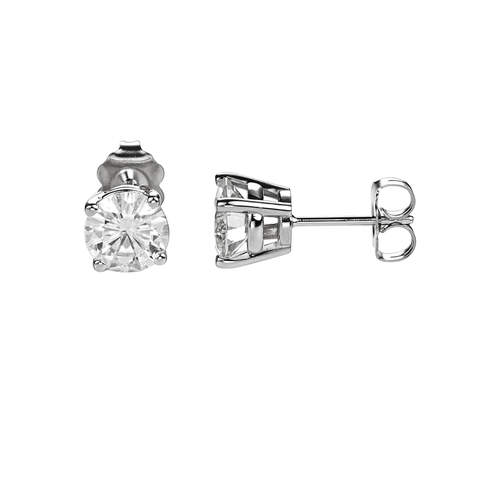 Moissanite Screw Back Earrings - 18ct Gold