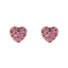 Rockabye Baby Heart Earrings with Pink CZ Stones - SayItWithDiamonds.com
