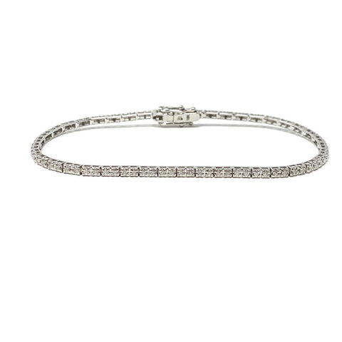 Tennis Bracelet - 18ct White Gold - .75ct Real Diamonds